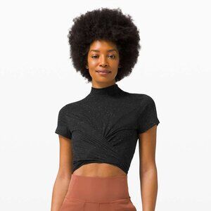 LULULEMON Time to Restore Mock Neck Short Sleeve No Size Tag Check Measurements